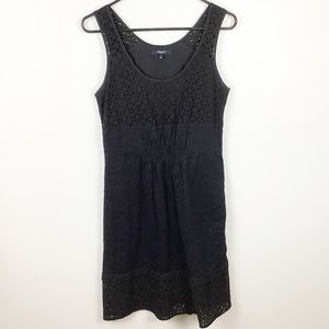 Madewell Cute Black Dress with Eyelet Design